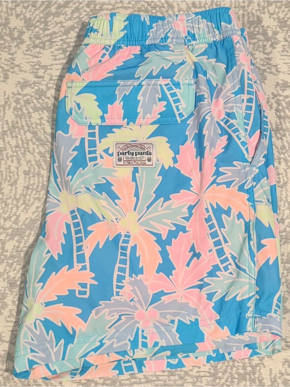 Party Pants /// Men’s Busy Palms 7” Happy Hour Swim Trunks - Size Large - Picture 7 of 7